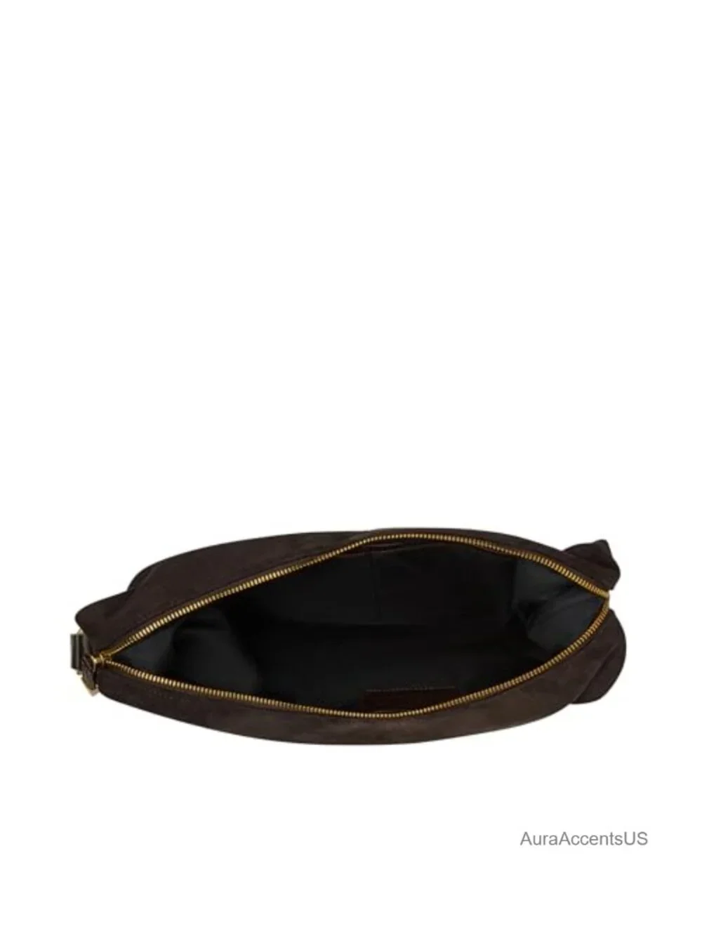Faux Suede Hobo Bag with Zipper Closure & Shoulder Strap